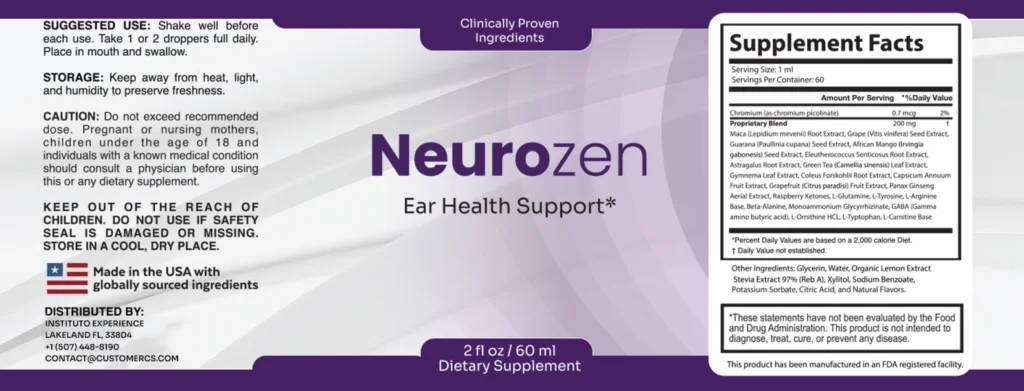 NeuroZen tinnitus supplement official